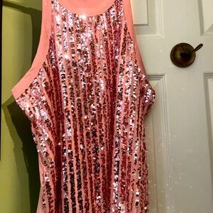 Pink Sequin Sleeveless Top